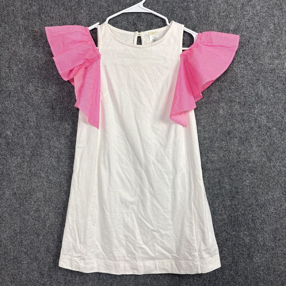 Crewcuts Dress Girls  Size 12 White Pink Summer casual Preppy